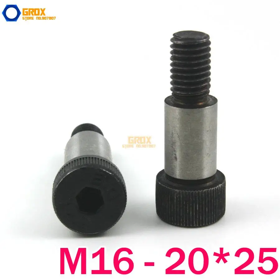 

2 Pieces M16 Threaded 20*25mm 12.9 Grade Alloy Steel Hexagon Socket Head Shoulder Screw Bolt