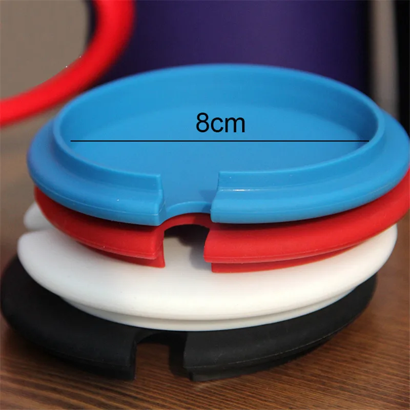 Cute Universal FDA Silicone Water Drinking Cup Lid Anti-dust Bowl Cover with Spoon Hole Diameter 10cm Heat-resistant