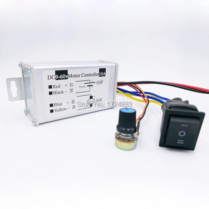 +Switch 10A 9-60V DC motor Speed Controller 9-60V Reversible PWM Control Forward/Reverse