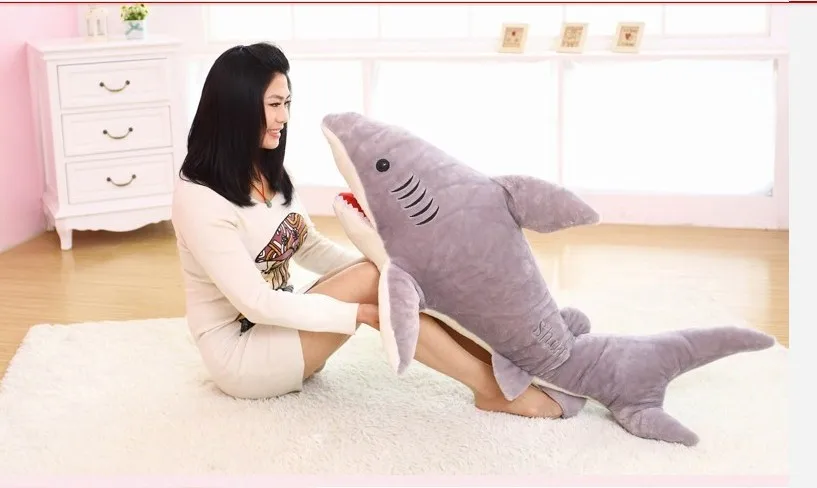 big creative plush shark toy stuffed big gray shark doll birthday gift about 120cm