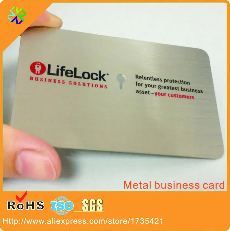 (300pcs/lot)free design metal business card world!stainless steel metal material holes cutting through custom metal card