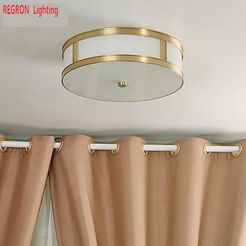 Surface study reading Ceiling Light for student Modern Copper Led Ceiling Lamp For Living Room Dining Room Villa Hotel fixture