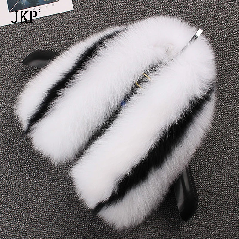 Winter Real Fox Fur Collar Women 100% Square Natural Fox Fur Scarf  Warm Fur Collar short Neck Warm Coat Jackets Shawls Scarves