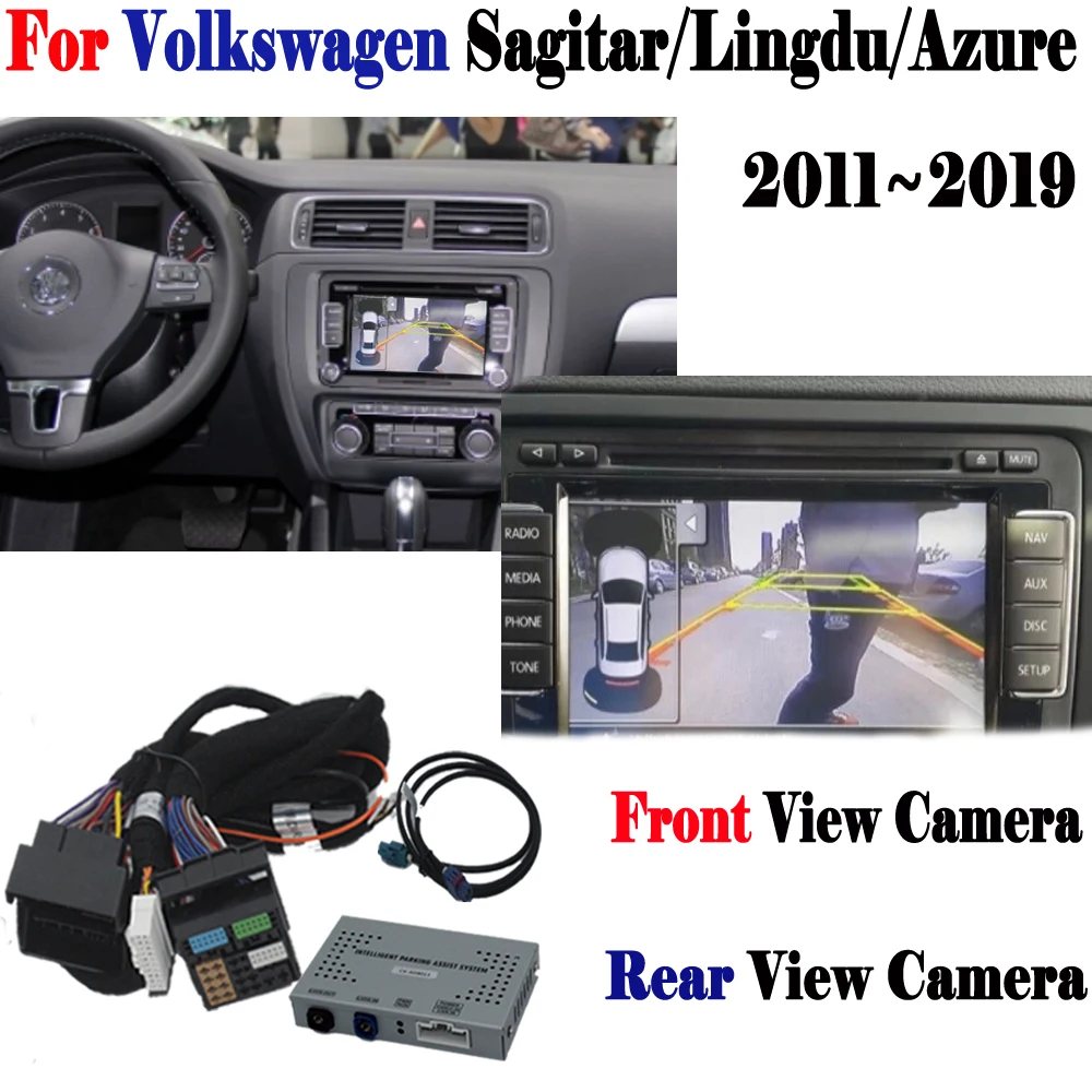 

Камера заднего вида для Volkswagen Sagitar/Lingdu/Azure 2011 ~ 2019 адаптер для подключения оригинального экрана для парковки, передняя и задняя декодер для камеры