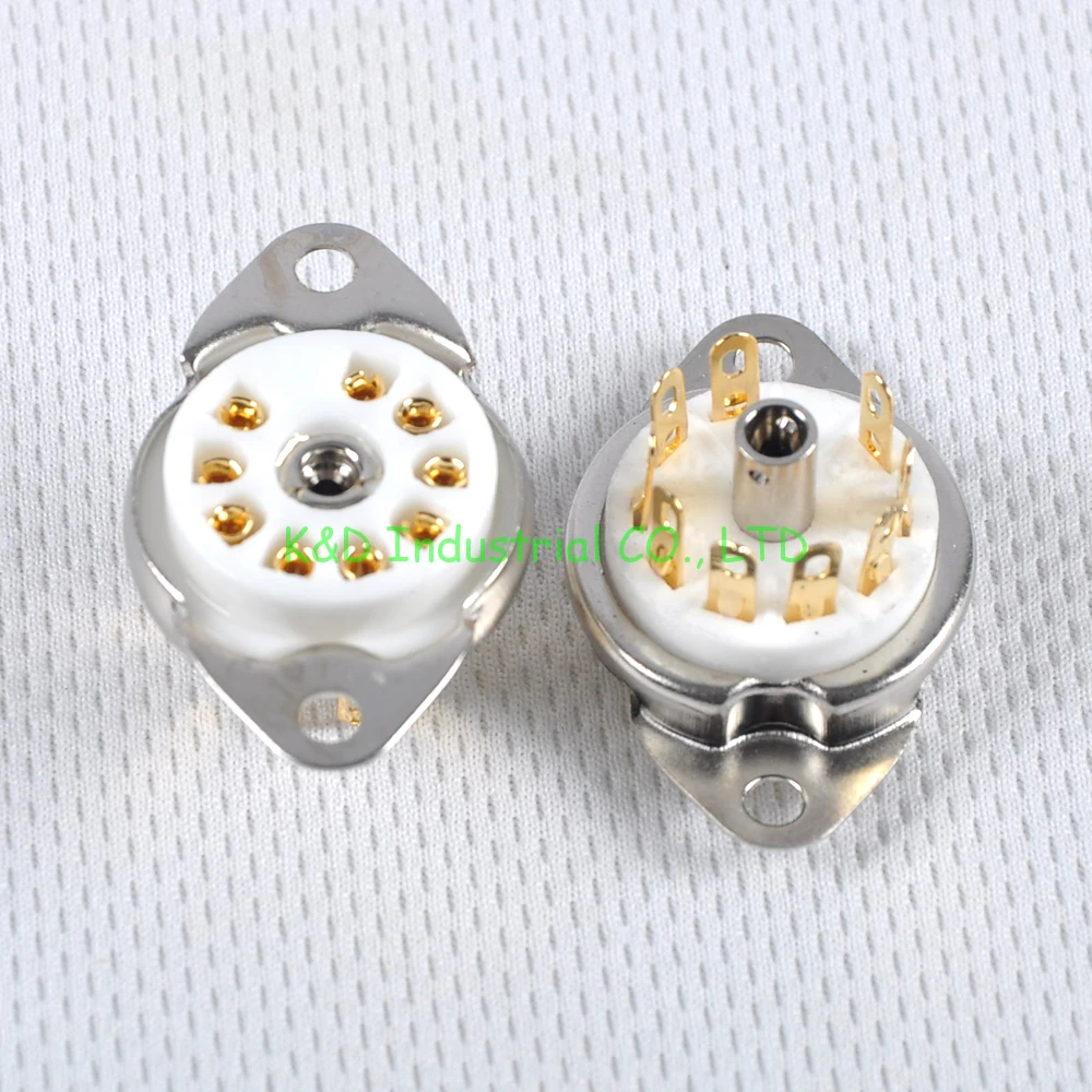 

2pcs Ceramic Valve Tube Socket 9Pin Gold Plate B9A Base 6922 6N11 12AX7 Amp Part