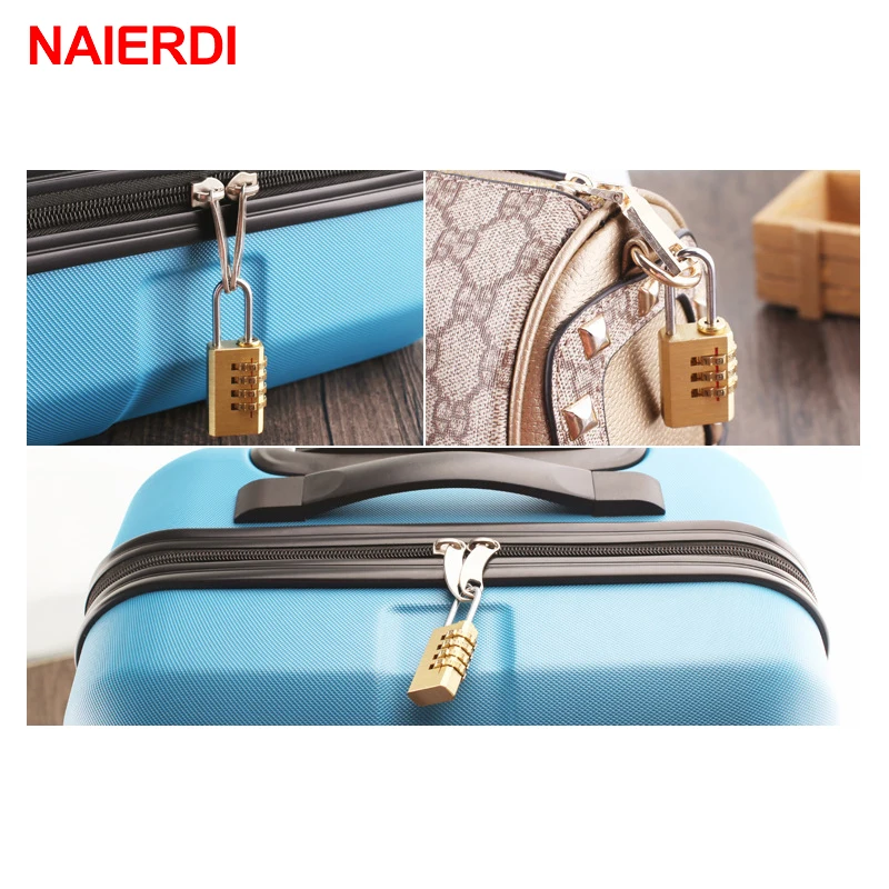 NAIERDI Digital Combination Password Lock High Security Solid Brass Anti-Drill Lock Travel Luggage Code Padlock Suitcase Locks
