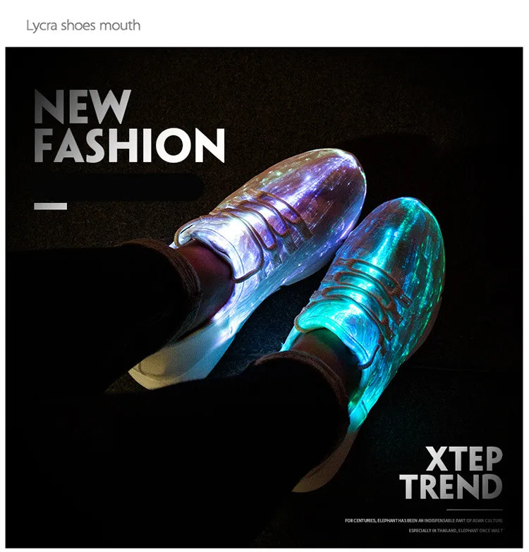 Colorful Led Fiber Optic Shoes For Girls Boys Men Women USB Recharge Glowing Sneakers Man Light Up Shoes Luminous Party Shoes