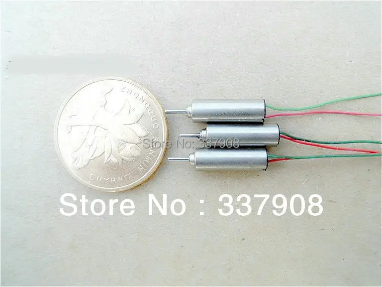 20pcs/lot 4*12mm High Magnetic Coreless Motor 3.7V/0.05A/63000RPM For Remote Control Aircraft/Helicopter Tail Motor