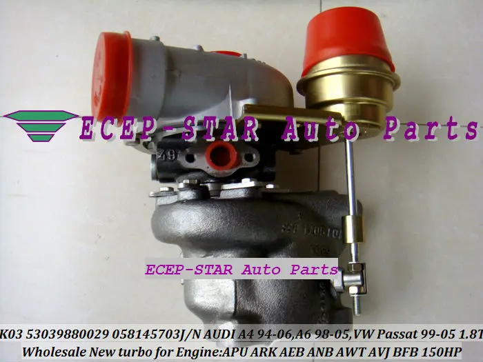 Free Ship K03 53039880029 058145703E 058145703L 058145703H 06A145703B 058145703JX Turbo For AUDI A4 A6 C5 For VW Passat B5 1.8T