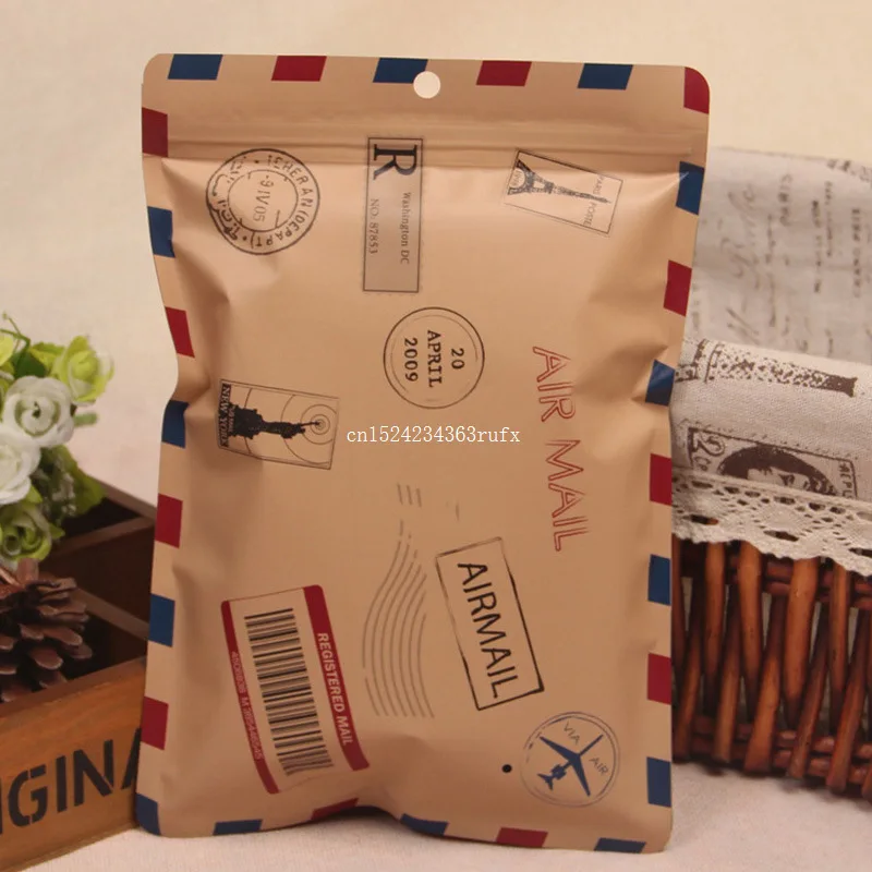 

500 pcs 17*24.5cm Gift Bag Zip Aluminum Foil Reclosable Bag Underwear Underpants Storage Mylar Foil Ziplock Packaging Bag
