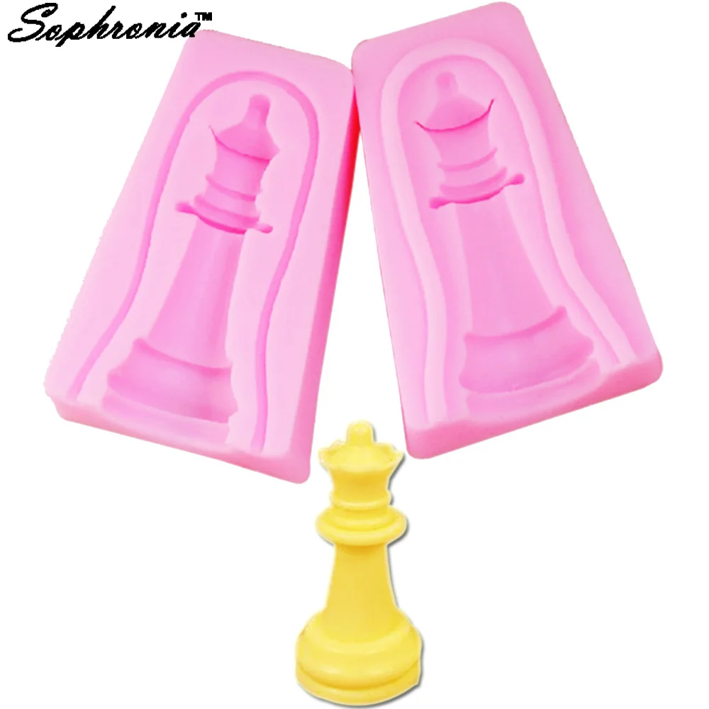 Sophronia International Chess 6 Sets Fondnat Silicone Molds 3D Double-sided Printing Fondant Candy Sugar Mould Baking Accessory