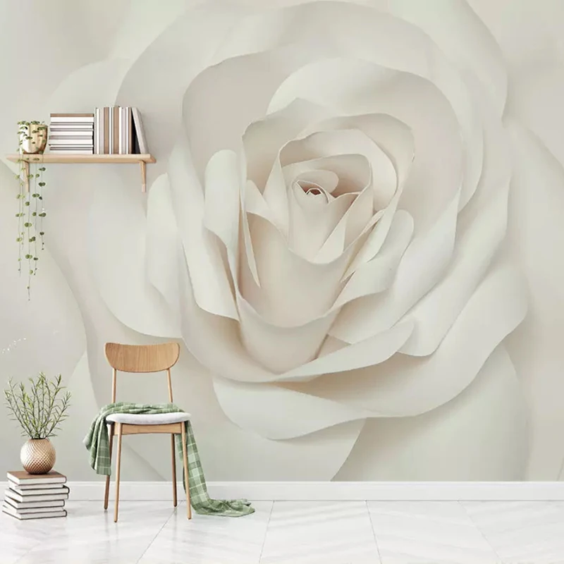 

Custom Wall Painting Modern Romantic Rose Flower Living Room Bedroom TV Background Photo Wallpaper For Walls Mural De Parede 3D