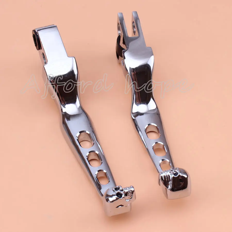 1pair Chrome Aluminum Skull Brake Clutch Handlebar Lever for Harley Sportster Softail Night Train Fatboy Electra Glide Custom