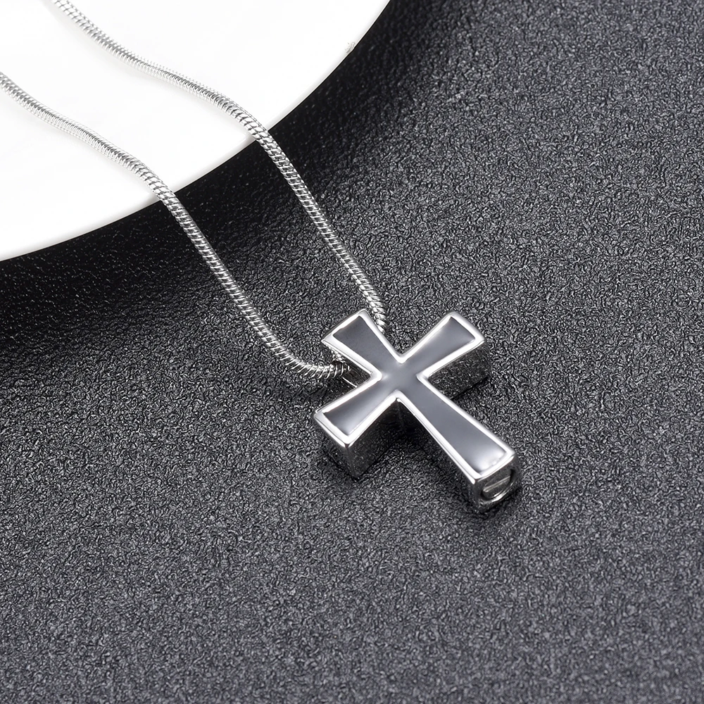 

Cremation Neckalce Cross Urn Pendant Stainless Steel Memorial Urn Jewelry Ashes Holder Pendant for Woman and Man