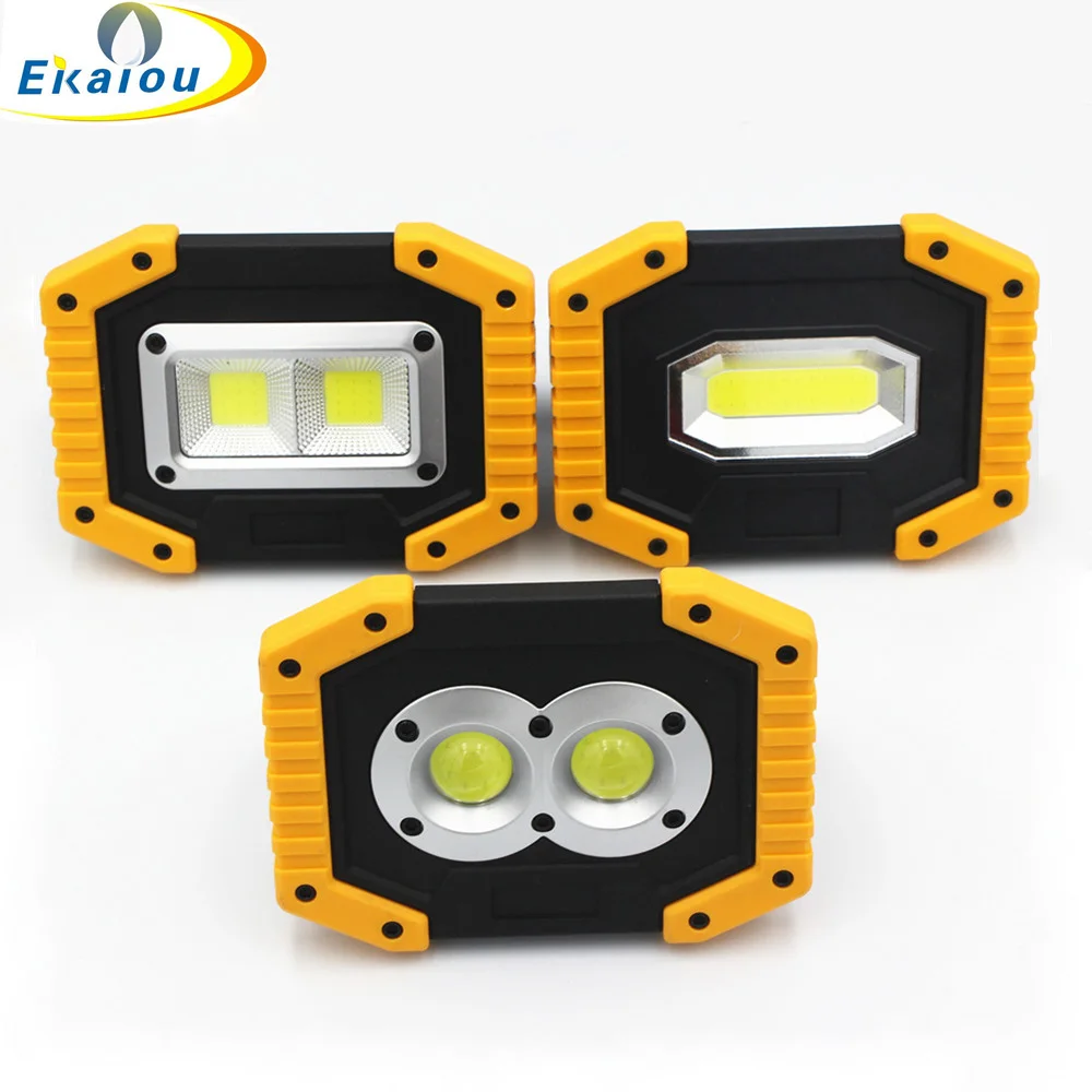 Linterna COB recargable para supervivencia al aire libre, luz LED de trabajo de 18650, 20W, gran brillo, USB, novedad