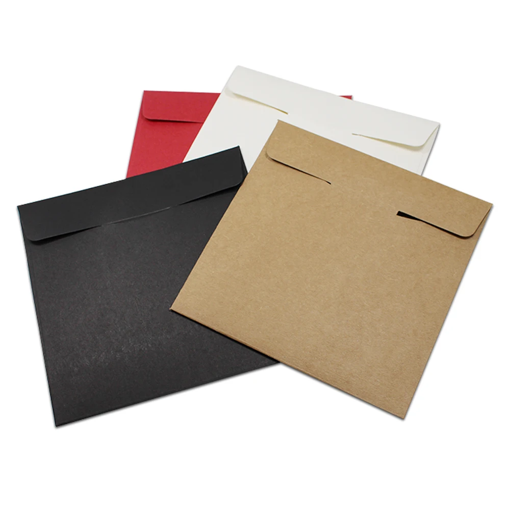 12.5*12.5cm High Quality Disc CD Sleeve 250gsm Thick Kraft CD DVD Paper Bag Cover Wedding Party CD Packaging Envelope Pack Boxes