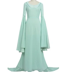 Arwen Green Dress Costume Gown Hand Made Tailor Made for women 11