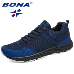 BONA-zapatillas de correr para hombre, zapatos deportivos masculinos de estilo Popular, cómodos, con cordones, para caminar al aire libre, novedad