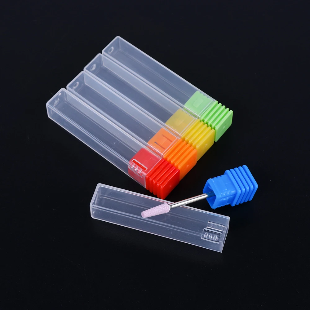 STZ 5pcs Clear Nail Drill Bit Holder Storage Box Empty Container Milling Cutter Displayer Empty Box Acrylic Nail Accessory #884