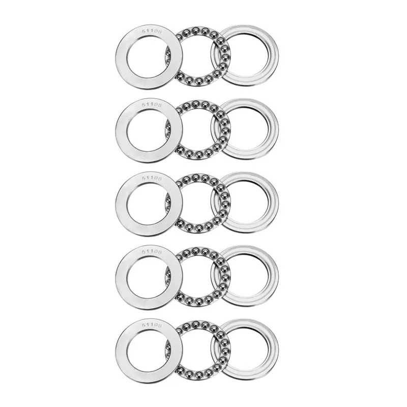 51106 Single Direction Thrust Ball Bearings 30mm x 47mm x 11mm Bearing Steel (Pack of 5)