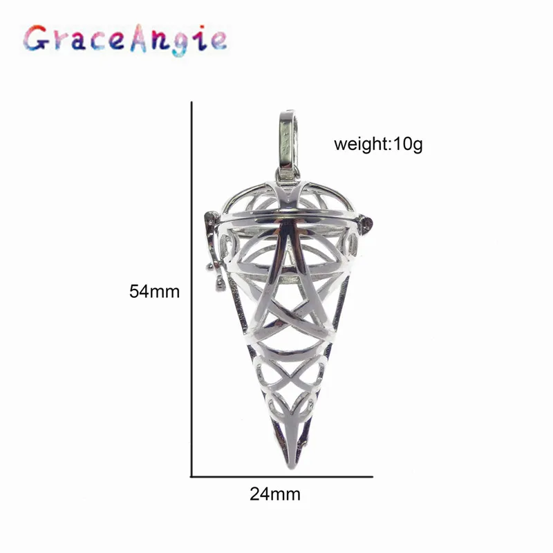 GraceAngie Beads Cage Locket Can Be Opened Phase Box Pendant Necklace Accessories DIY1Pc Dessert Ice Cream Model Mini
