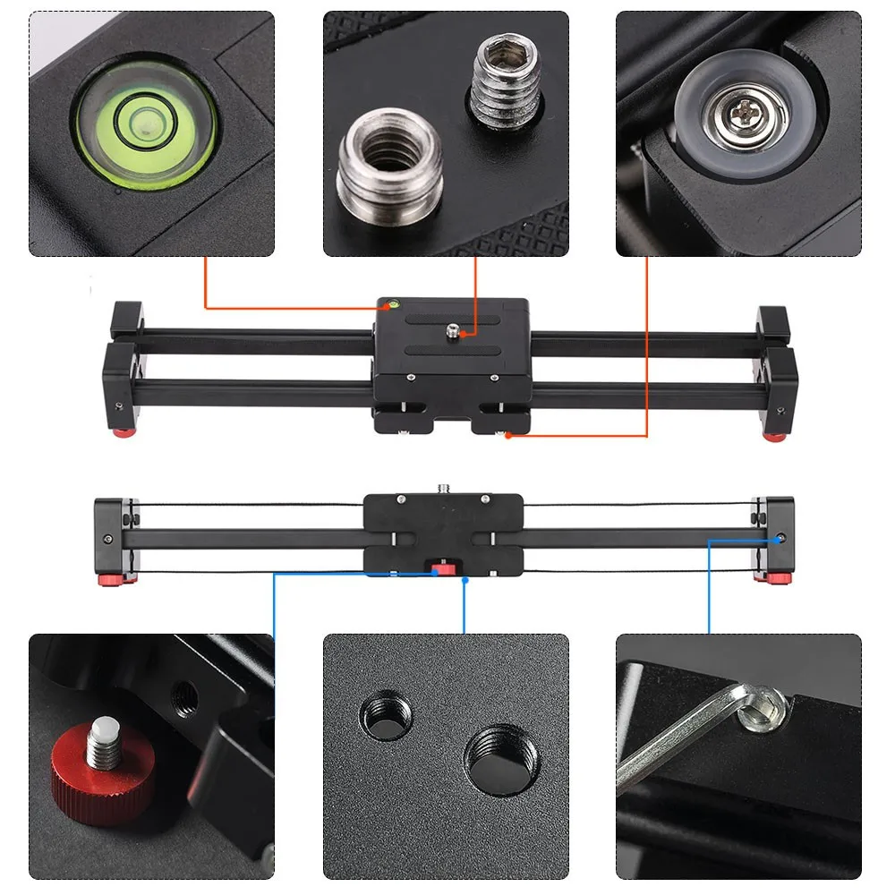 100cm Slider Move Track Rail Stabilizer 86cm Sliding DistanceVideo Slider Follow Focus Rail Carbon Slide DSLR Camera Shooting