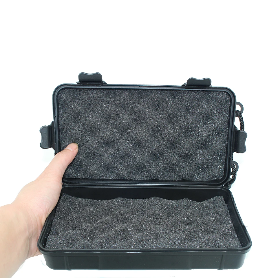 Universal Waterproof Anti Fall Black Plastic Storage Box For Flashlight Light Torch Lamp Battery Charger Case Holder 27*10*7