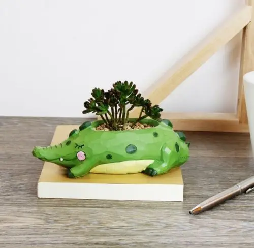 Creative Crocodile shape resin flower pot Succulent planter for home Decoration