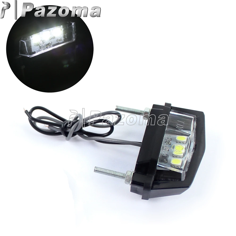 Pazoma Motorcycle Motorbike 3 SMD LED Number Plate Tail Light Fit for Honda Yamaha Kawasaki