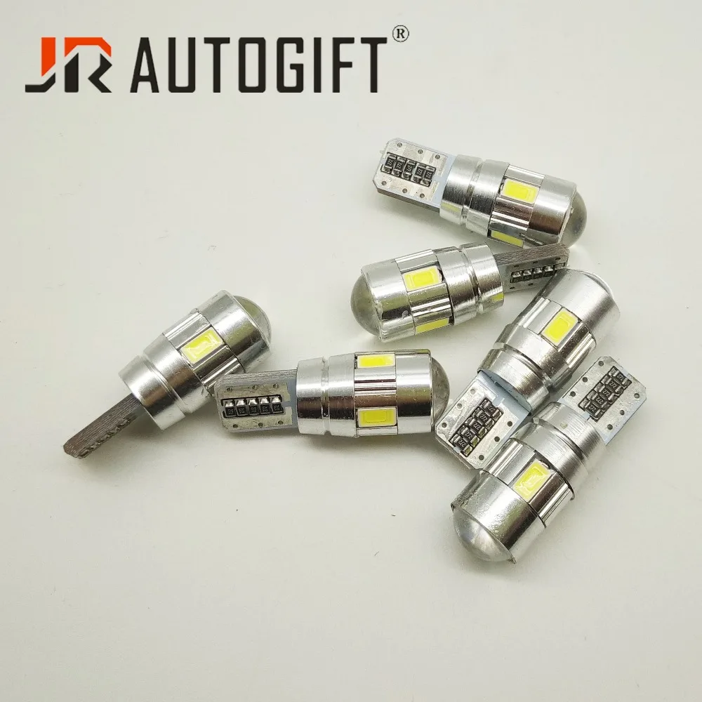 100x Cheapest Car Auto LED T10 Canbus No Error 194 W5W 6SMD 5630 LED Parking lights T10 LED Bulb Car Side Light Car accessories