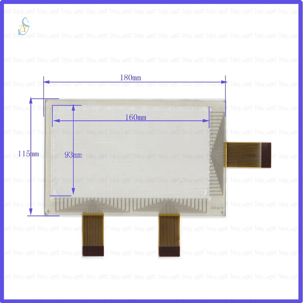 

ZhiYuSun KL-TP-2555 8inch touch panel for Car DVD, 180*115 GPS Navigator screen glass Industrial control touch screen