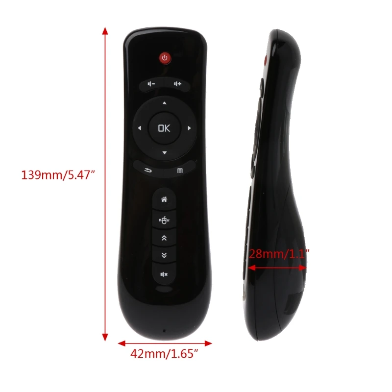 2.4 ghz Fly Air Mouse T2 Telecomando Senza Fili 3D Gyro Movimento PC Bastone di Android Nov-26A