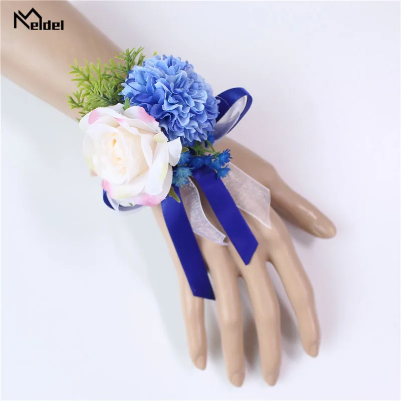 Meldel Áo Khoác Nữ Họa Tiết Chú Rể Boutonniere Pin Cô Dâu Cổ Tay Áo Khoác Nữ Họa Tiết Cô Dâu Vòng Tay Nam Hôn Nhân Đảng Họp Phụ Kiện Hoa