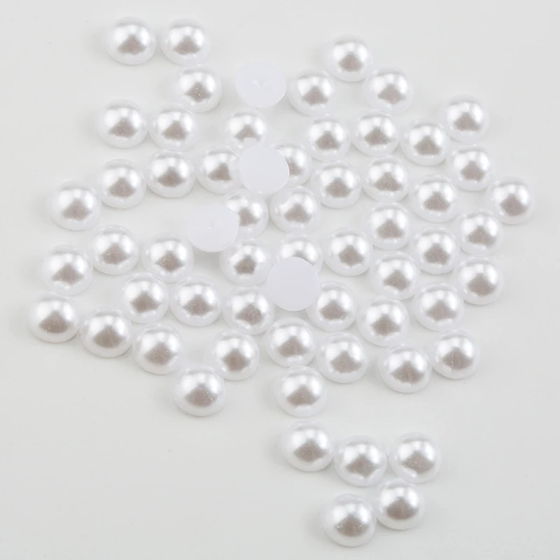 DIY ABS Color white  2mm-14mm pearl material Semicircle flatback loose beads beauty pearl beads jewelry accessories