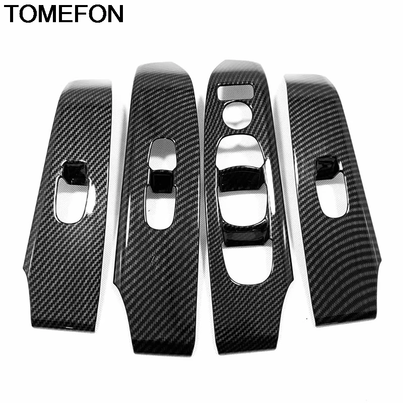 

TOMEFON For Nissan Altima Teana 2019 Car Inner Door Armrest Window Switch Button Frame Cover Trim Interior Accessories ABSCarbon