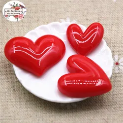 10pcs Red Heart  Resin Flackback Cabochon Art Supply Decoration Charm Craft DIY accessories