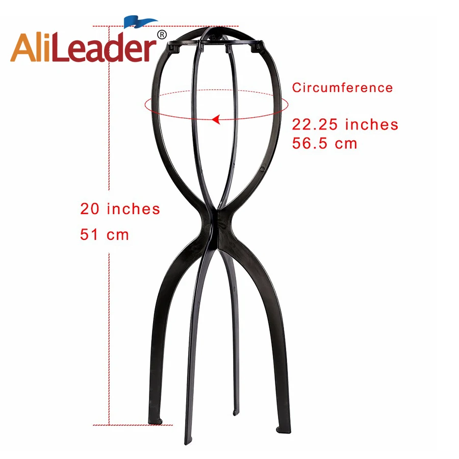 Alileader Cheap 1-3Pcs Ajustable Wig Stands Plastic Hat Display Wig Head Holders Mannequin Head/Stand Portable Folding Wig Stand