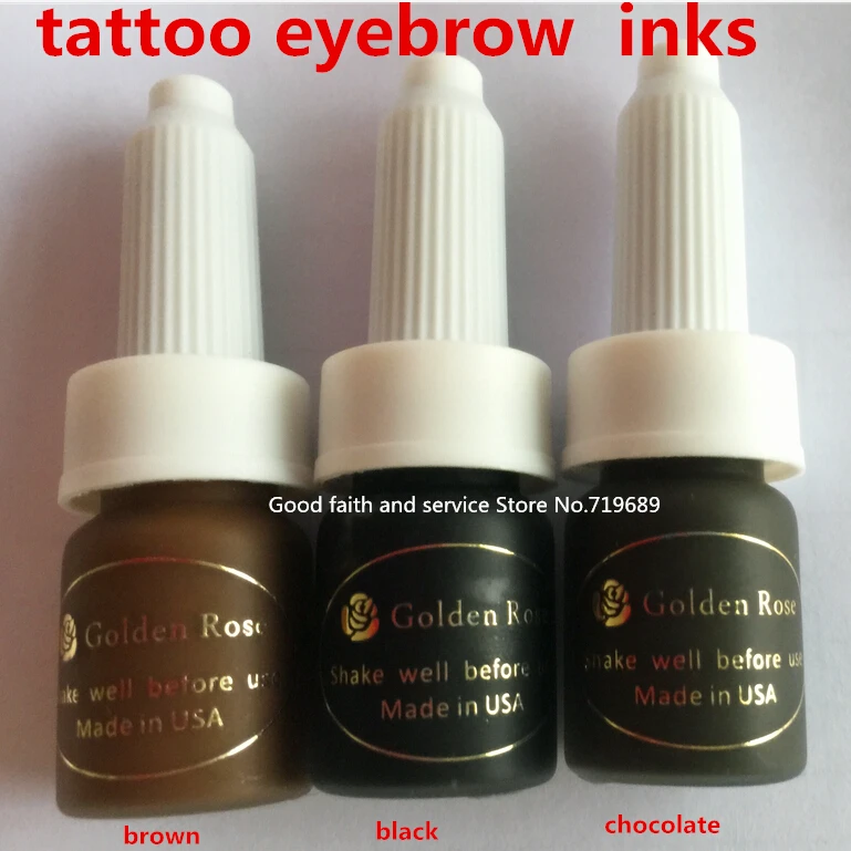 3 pcs/lot Permanent Eyebrow  Makeup Pigment 5ml Tattoo Inks Set Micro Pigment Cosmetic Color Tattoo Supplies