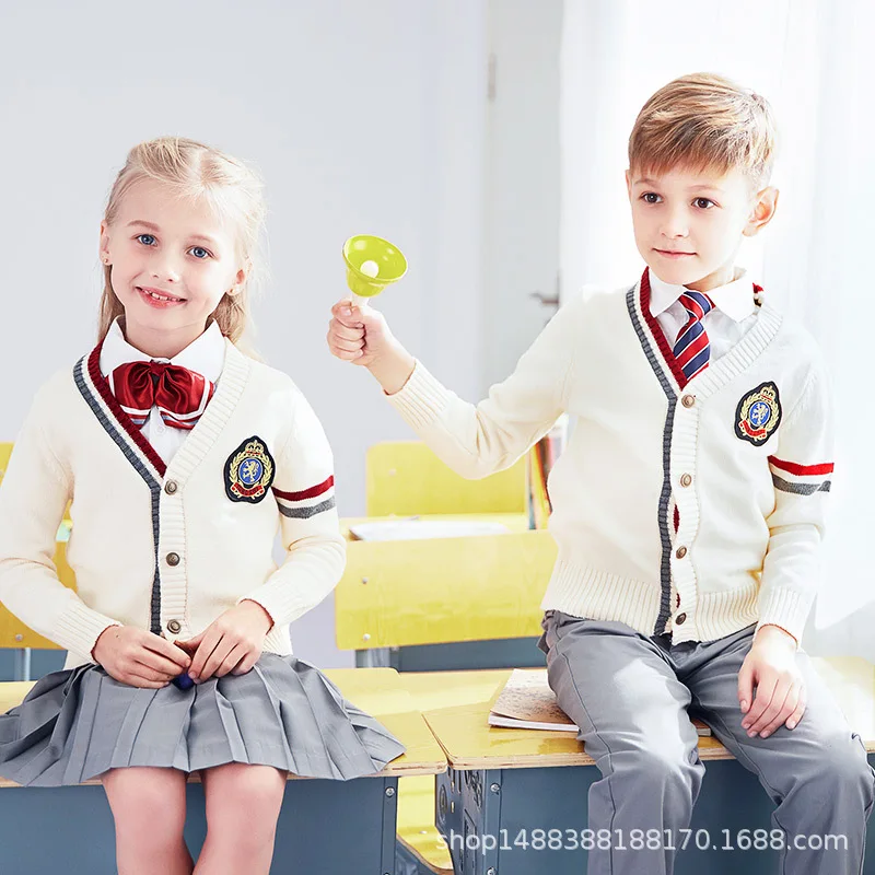 New Students Uniform Boys and Girls Kindergarten Uniforms British Style Suits Kids Nursery Garden Clothes Chorus Clothing D-0561