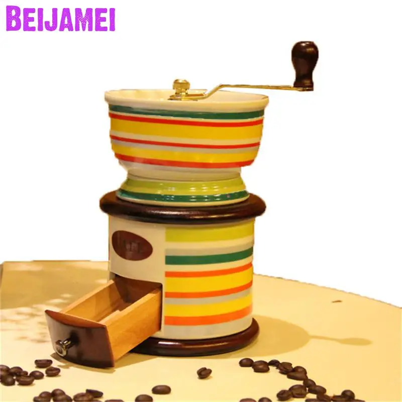 BEIJAMEI Hot Sale Hand Manual Grinder Mills Machine Kitchen Small Grinding Pepper Coffee Nuts Spice Mill