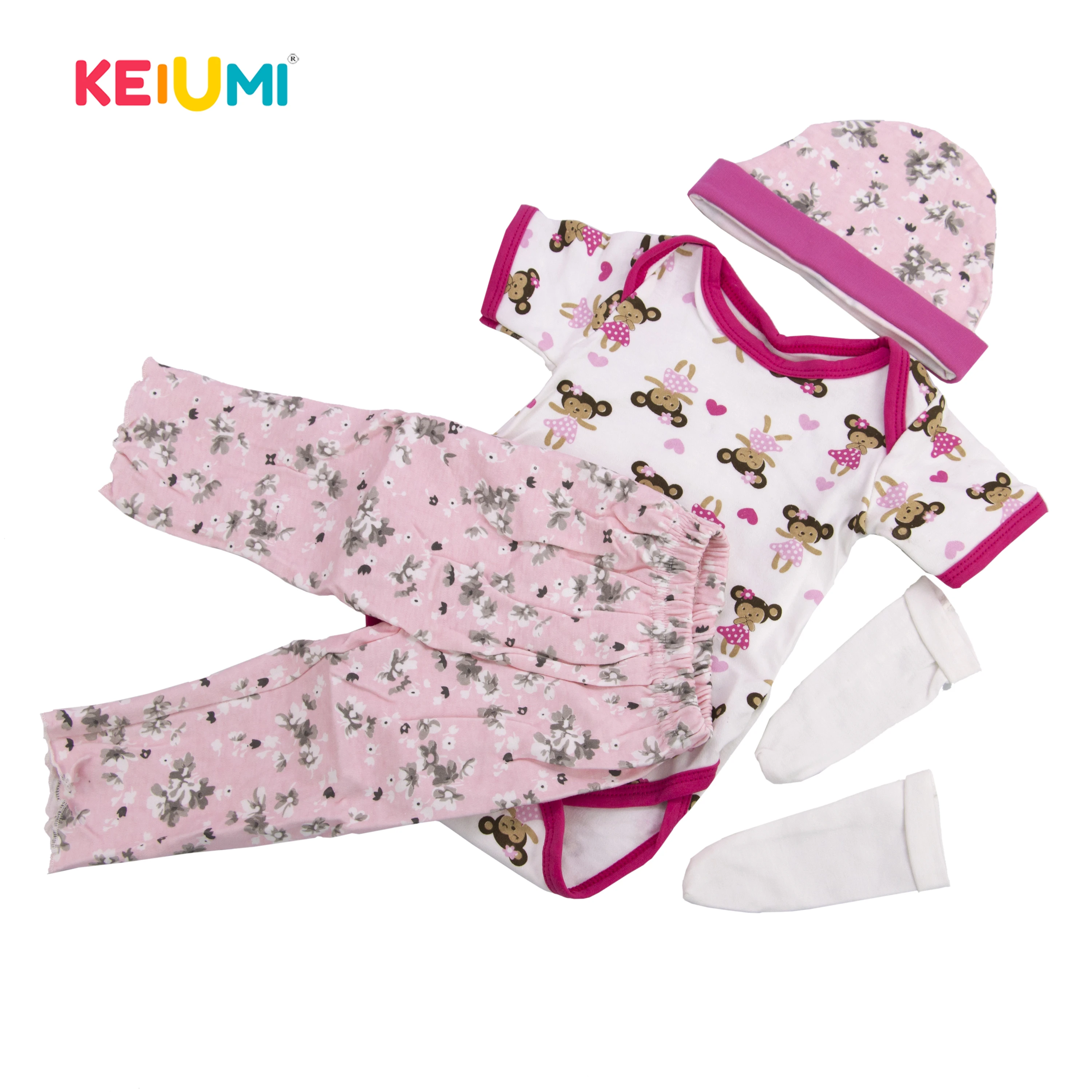 New Fashion 22-23 Inch Clothes For Baby Reborn Doll Pink Suit Newborn Baby Doll Accessories For Children Birthday Xmas Gi