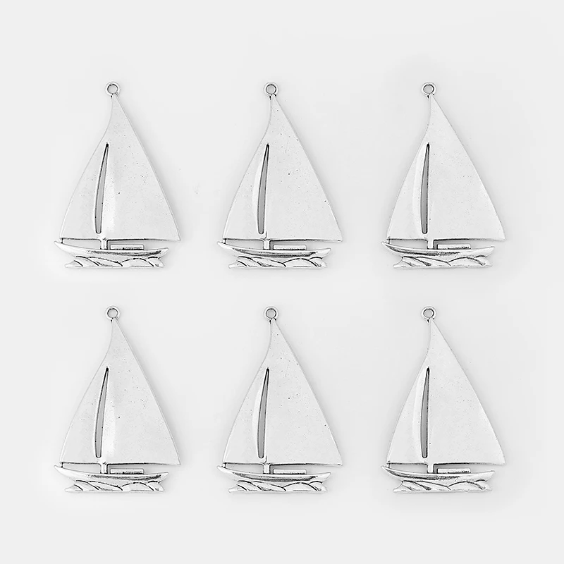 3Pcs Large Ship Sailboat Charms Pendants Findings Fit Bracelets Necklace DIY Jewelry Making  84*54.5mm