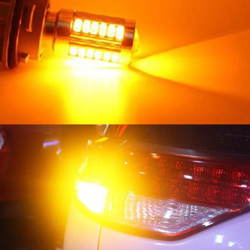 

2pcs 25W Yellow/Amber 1156 LED Turn Signal Front rear Backup Light 1141 1073 7506 Reverse Bulb High Power Car