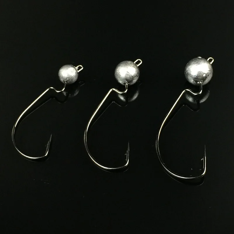 Fishing Mustad Hook Jig Head Sharp Original Color 3.8/5.7g/7.5/10.5g Worm Crank Fishhook  Lot 3 Pieces