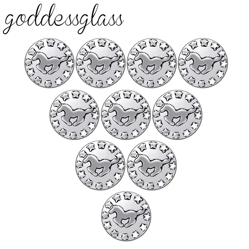 New Beauty 10pcs Running Horse stars pattern 12MM snap buttons fit 12mm snap bracelet jewelry wholesale KZ9093