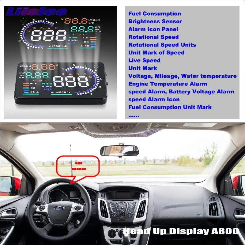 For Ford Focus 2010-2020 Car Head Up Display Accessories HUD Driving Refkecting Windshield Information Projector Screen