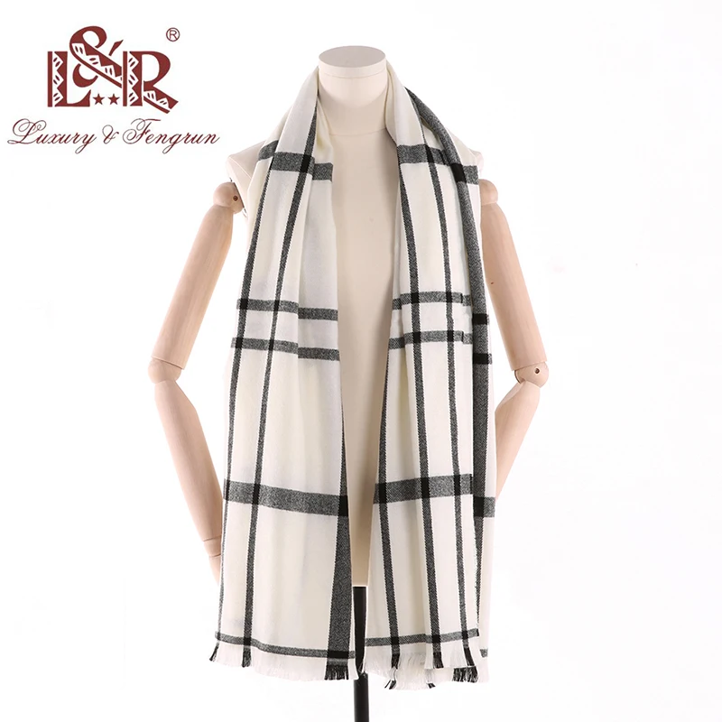 2018 Winter Scarf Women Cashmere Wool Scarves Plaid Soft Scarf for Women Wool Pashmina Winter Warm Shawls Female Poncho Excharpe