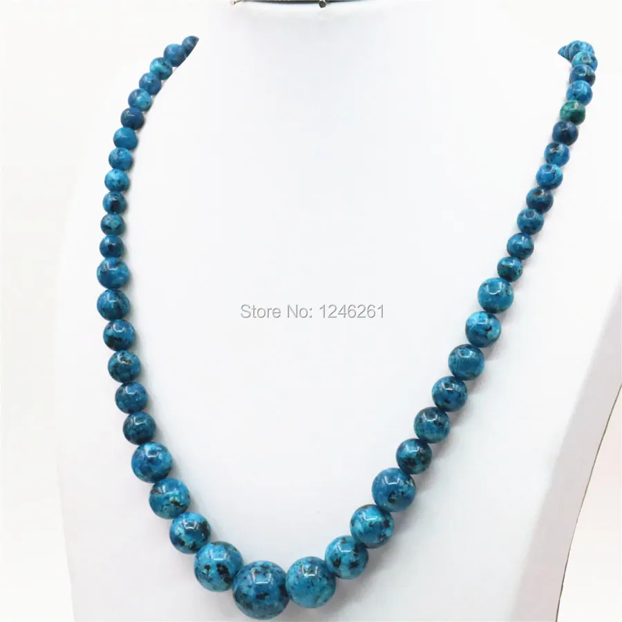 6-14mm Natural Ornaments Blue Epidote Beads Lucky Stones Necklace Chain Earrings Earbob Sets Women Gifts DIY Jewelry Accessories