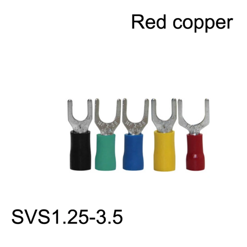 

Cable lug1000 PCS SVS1.25-3.5 RED copper nsulatied Cold Pressed Terminal Connector Suitable for 22AWG - 16AWG Wire Cable lug