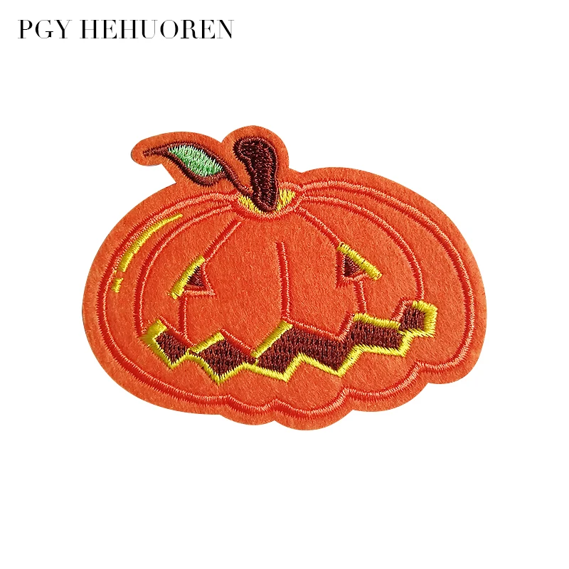 PGY Cartoon Pumpkin Smiley Halloween Embroidery Patch Iron-On Kids Clothes Many Styles DIY Decorative Badges Witch Hats